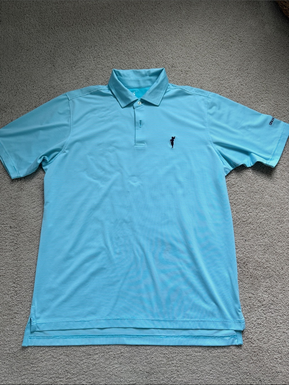Fairway & Greene Strip Tech Golf Shirt with Spanish Bay logo